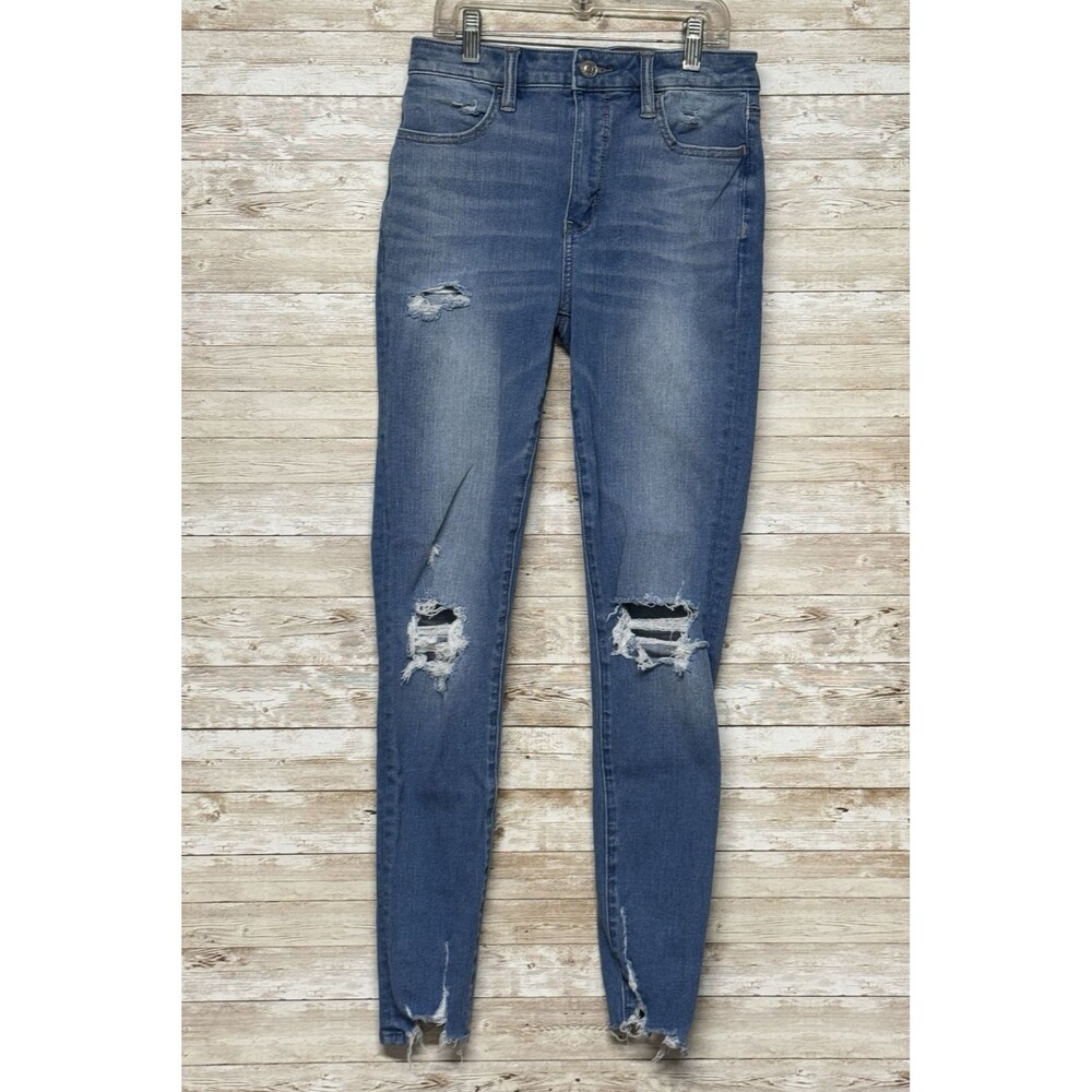 American Eagle The Dream Jean Womens 2 Super Hi-Rise Jegging Ankle Distressed